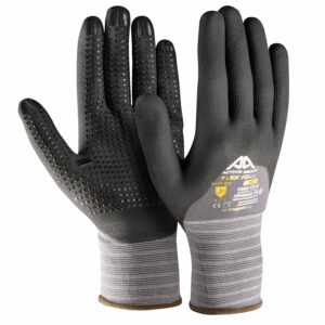 EPI Gants nylon nitrile micromousse respirant noir avec picots scaled