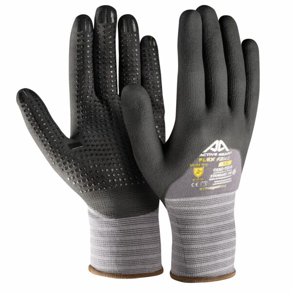 EPI Gants nylon nitrile micromousse respirant noir avec picots scaled
