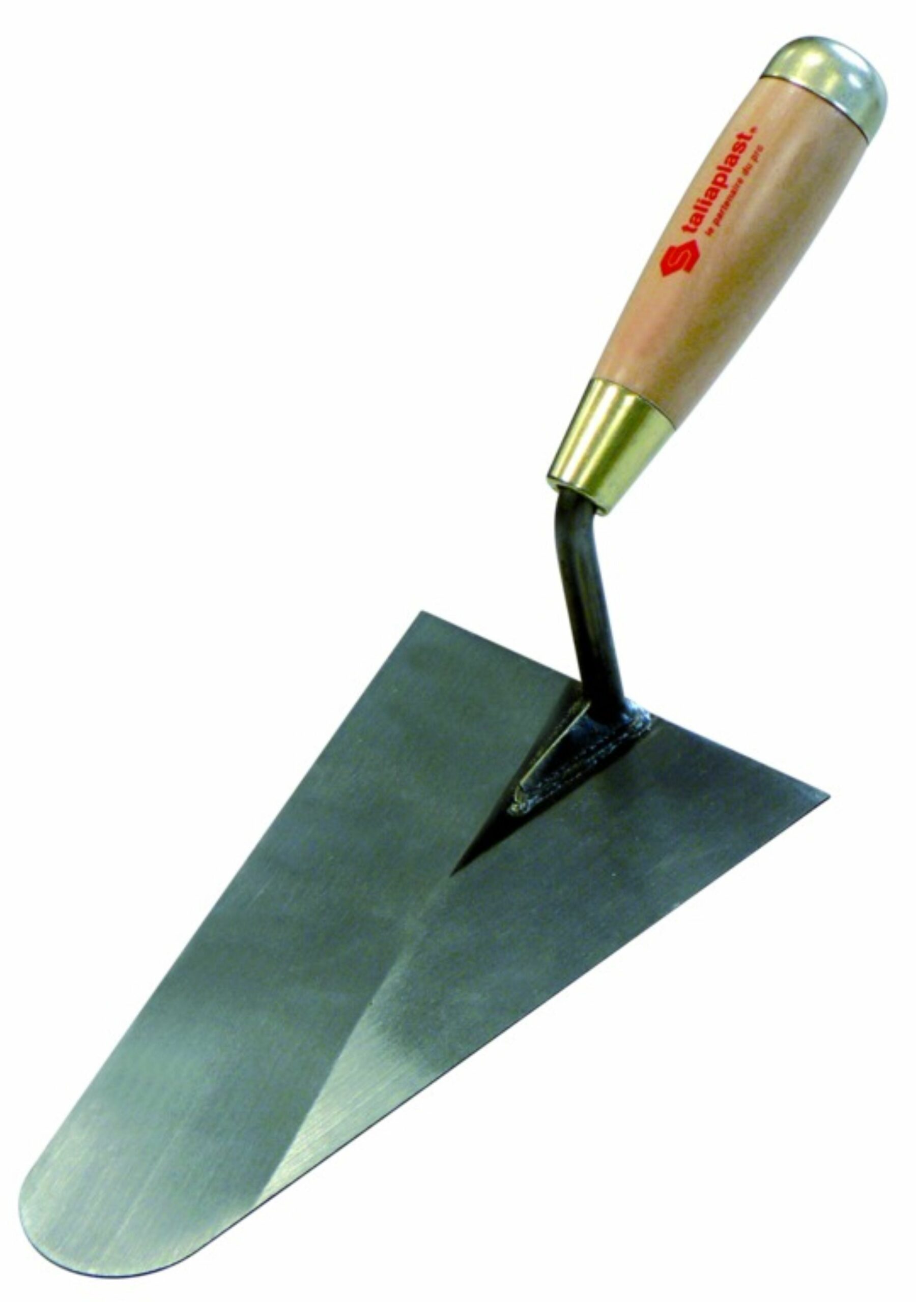 Truelle lisseuse bout rond soudée 20 cm manche bois
