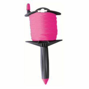 CORDEAU SUR ENROULEUR 100M FIL 15MM TRESSE ROSE